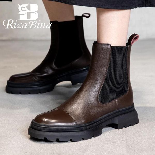 boots rizabina women short genuine leather patchwork winter shoes fashion cool ankle footwear ladies size 34-40, Black 
boots rizabina women short genuine leather patchwork winter shoes fashion cool ankle footwear ladies size 34-40, Black