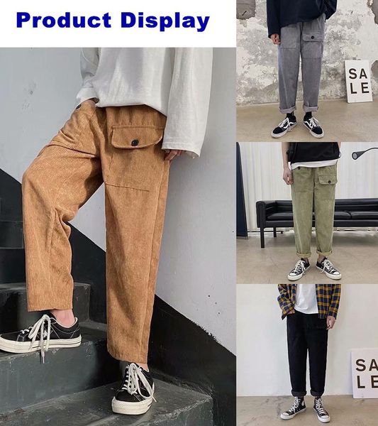 men's clothing casual pants chinese style straight mid loose pocket fashion sports street attire long mens, Black
men's clothing casual pants chinese style straight mid loose pocket fashion sports street attire long mens, Black
