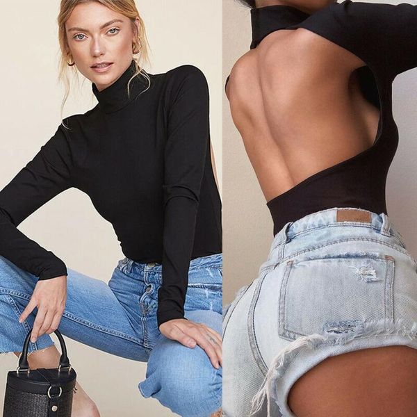 women's jumpsuits & rompers women blackless black bodysuits fashion turtleneck long sleeve bottoming shirts spring fall lady bodycon le, Black;white
women's jumpsuits & rompers women blackless black bodysuits fashion turtleneck long sleeve bottoming shirts spring fall lady bodycon le, Black;white