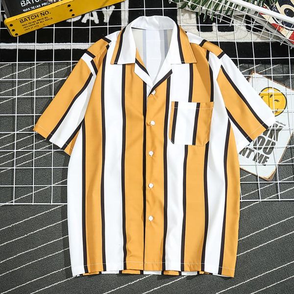 men's t-shirts summer hawaiian stripe shirts printed short sleeve button shirt blouse slim fit handsome casual clothes 2021, White;black
men's t-shirts summer hawaiian stripe shirts printed short sleeve button shirt blouse slim fit handsome casual clothes 2021, White;black