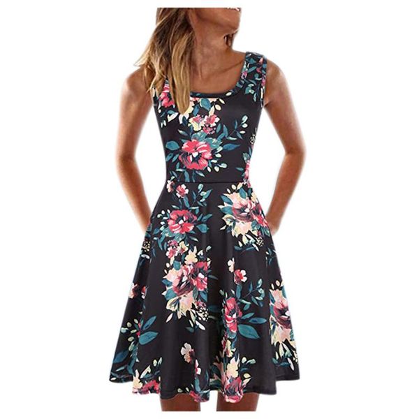 casual dresses 2021 ladies summer sleeveless o-neck a-line short floral printed loose dress holiday sweet party ropa mujer, Black;gray
casual dresses 2021 ladies summer sleeveless o-neck a-line short floral printed loose dress holiday sweet party ropa mujer, Black;gray