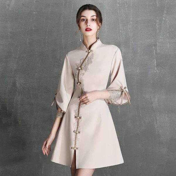 ethnic clothing chinese traditional dress qipao for women fashion vintage lace cheongsam vestidos autumn elegant party wedding, Red
ethnic clothing chinese traditional dress qipao for women fashion vintage lace cheongsam vestidos autumn elegant party wedding, Red