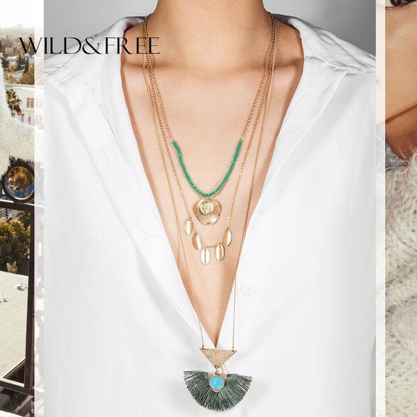 pendant necklaces wild&boho style three layered long necklace green black tassel round alloy geometric pendients jewelry, Silver
pendant necklaces wild&boho style three layered long necklace green black tassel round alloy geometric pendients jewelry, Silver