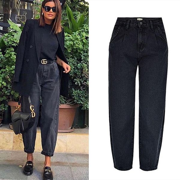 women's jeans spring autumn fashion cotton denim women 2021 high waist black retro harem washed office lady casual female, Blue
women's jeans spring autumn fashion cotton denim women 2021 high waist black retro harem washed office lady casual female, Blue