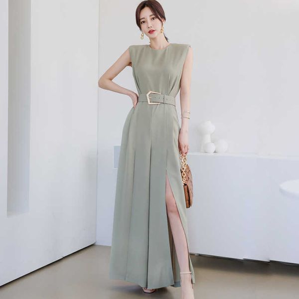 women summer sleeveless jumpsuit elegant belted split wide leg rompers solid casual work bodysuit pantalon trousers 210529, Black;white
women summer sleeveless jumpsuit elegant belted split wide leg rompers solid casual work bodysuit pantalon trousers 210529, Black;white
