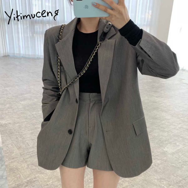 yitimuceng jackets and blazers suit for women office lady spring summer korean 2 piece suits gray black coffee shorts set 210601, White
yitimuceng jackets and blazers suit for women office lady spring summer korean 2 piece suits gray black coffee shorts set 210601, White