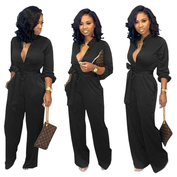 women's jumpsuits & rompers plus size s-xxxl office work overalls women stand collar long sleeve cardigan strap with belt combinaison, Black;white
women's jumpsuits & rompers plus size s-xxxl office work overalls women stand collar long sleeve cardigan strap with belt combinaison, Black;white