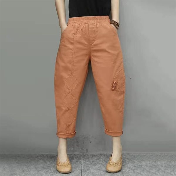 arrival summer women loose elastic waist harem pants all-matched cotton linen button patchwork calf-length w100 210512, Black;white
arrival summer women loose elastic waist harem pants all-matched cotton linen button patchwork calf-length w100 210512, Black;white