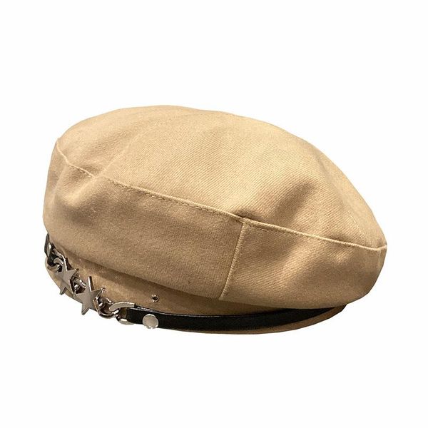 berets beret female korean version of the punk style chain woolen british retro fashion all-match painter hat, Blue;gray
berets beret female korean version of the punk style chain woolen british retro fashion all-match painter hat, Blue;gray