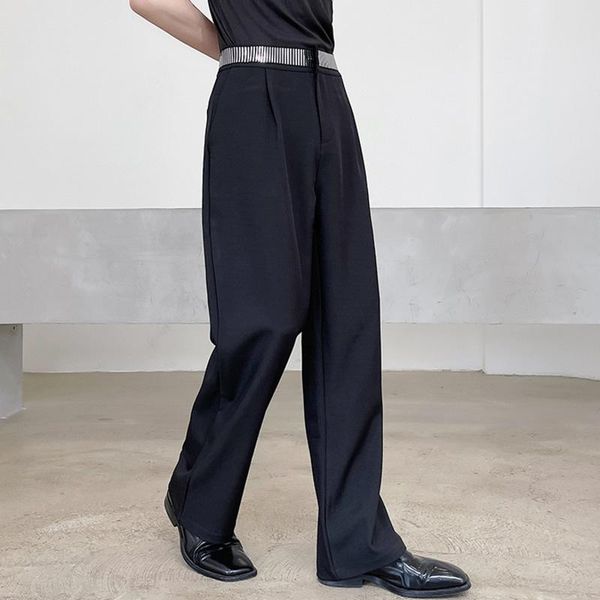men's suits & blazers wear casual suit pants homemade personal elastic belt patch trend 2021 wide leg straight trousers autumn winter, White;black
men's suits & blazers wear casual suit pants homemade personal elastic belt patch trend 2021 wide leg straight trousers autumn winter, White;black