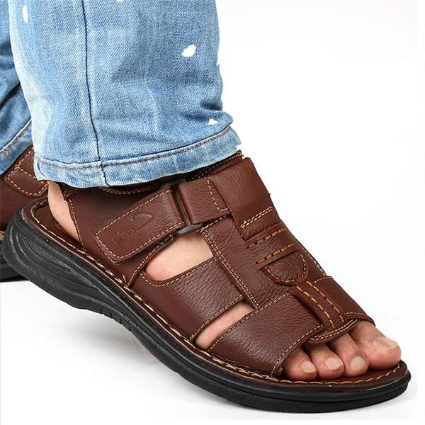 sandals men genuine leather summer beach shoes comfortable soft bottom male roman style outdoor sneakers zapatos hombre, Black
sandals men genuine leather summer beach shoes comfortable soft bottom male roman style outdoor sneakers zapatos hombre, Black