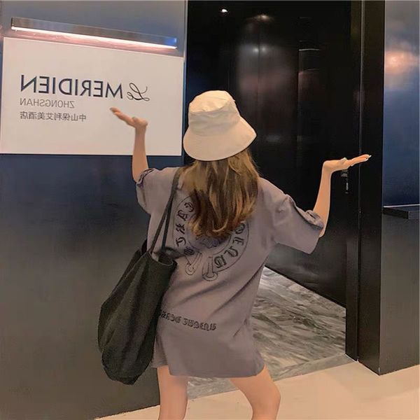 crosin 2-300kg oversized medium length large version lower body missing t-shirt women's fashion bf short sleev, White
crosin 2-300kg oversized medium length large version lower body missing t-shirt women's fashion bf short sleev, White