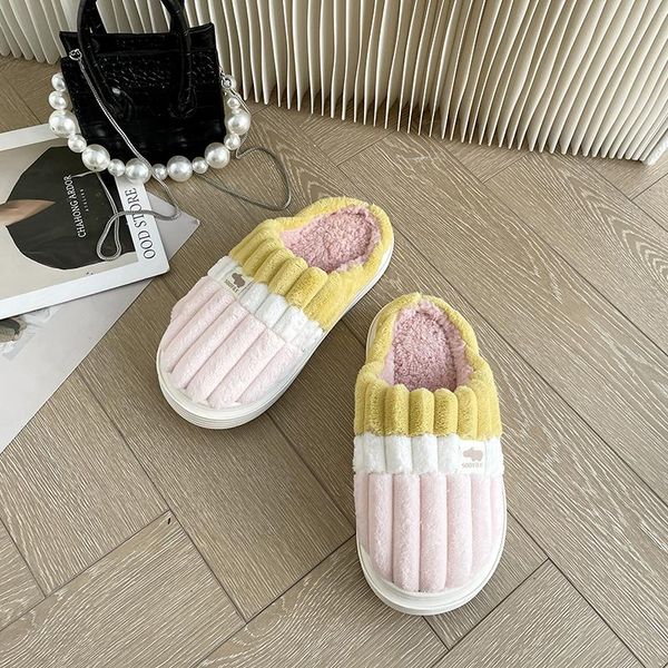 slippers winter warm women men thick soled non-slip suede stripes plush cotton shoes memory foam couples home faux fur slides, Black
slippers winter warm women men thick soled non-slip suede stripes plush cotton shoes memory foam couples home faux fur slides, Black