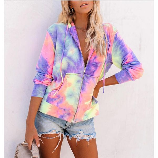 women's hoodies & sweatshirts 2021 autumn winter fashion explosion models tie-dye printing long-sleeved hooded zipper hoody tide 086, Black
women's hoodies & sweatshirts 2021 autumn winter fashion explosion models tie-dye printing long-sleeved hooded zipper hoody tide 086, Black