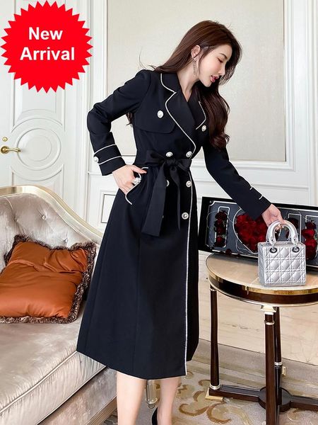 women's jackets black trench coat 2021 mid-length autumn slim fit socialite temperament double-breasted suit collar for women, Black;brown
women's jackets black trench coat 2021 mid-length autumn slim fit socialite temperament double-breasted suit collar for women, Black;brown