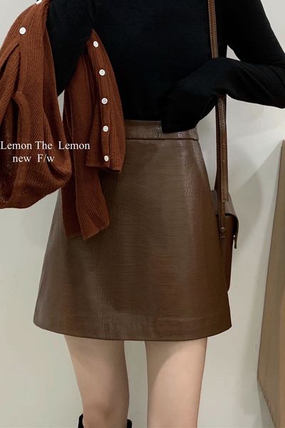 skirts the lemon autumn winter 2021 high waist versatile belt pu leather bag hip a-line skirt, Black
skirts the lemon autumn winter 2021 high waist versatile belt pu leather bag hip a-line skirt, Black