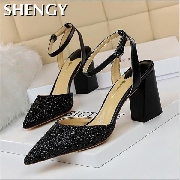 dress shoes sequins ladies high heels golden glitter luxury woman spring summer ankle straps open toe wedding party celebration 13gm, Black
dress shoes sequins ladies high heels golden glitter luxury woman spring summer ankle straps open toe wedding party celebration 13gm, Black