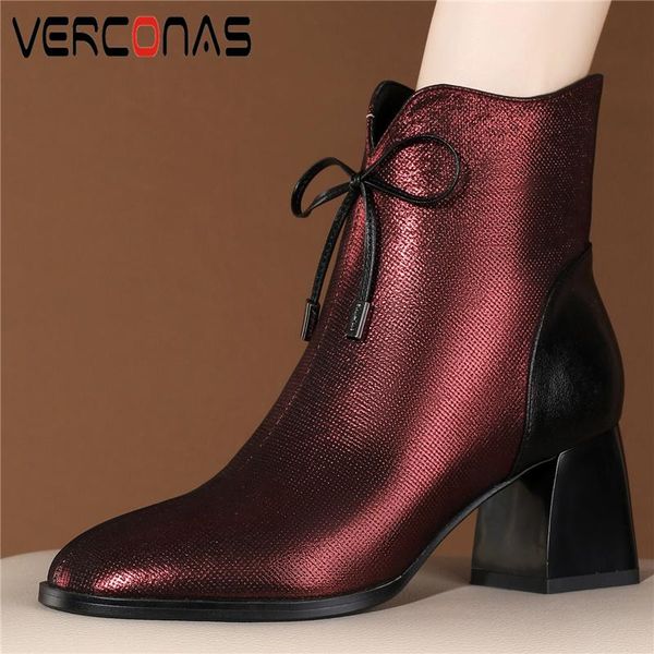 boots verconas 2021 autumn winter women ankle genuine leather butterfly-knot concise mature office party high heels shoes woman, Black
boots verconas 2021 autumn winter women ankle genuine leather butterfly-knot concise mature office party high heels shoes woman, Black
