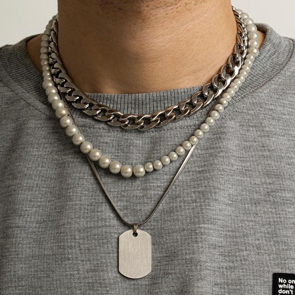 lacteo neo gothic stainless steel sign pendant necklace jewelry for women and men hip hop multilayer pearl chain charm necklaces, Silver
lacteo neo gothic stainless steel sign pendant necklace jewelry for women and men hip hop multilayer pearl chain charm necklaces, Silver