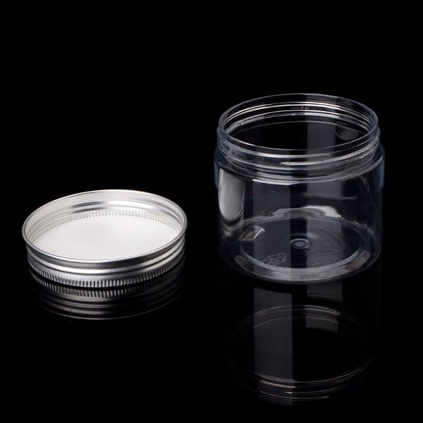 150ml clear round pet jar with aluminium screw lid storage container sealed bottles & jars
150ml clear round pet jar with aluminium screw lid storage container sealed bottles & jars