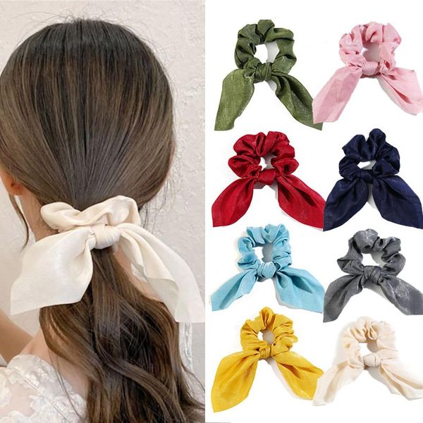 hair accessories solid color bow scrunchie for women fashion elastic bands scarf ribbon tied ponytail holder headwear, Slivery;white
hair accessories solid color bow scrunchie for women fashion elastic bands scarf ribbon tied ponytail holder headwear, Slivery;white