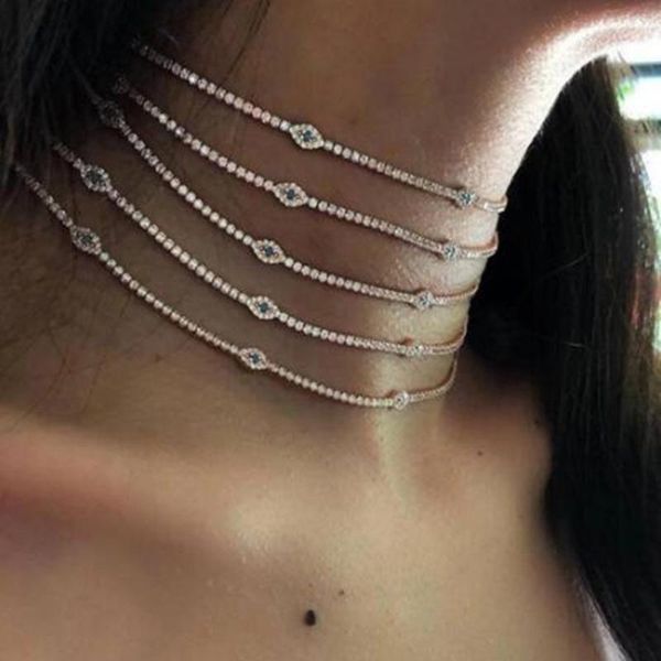 chokers luxury rhinestone evil eye choker necklace statement jewelry for women bling crystal tennis chain charm collar, Golden;silver
chokers luxury rhinestone evil eye choker necklace statement jewelry for women bling crystal tennis chain charm collar, Golden;silver