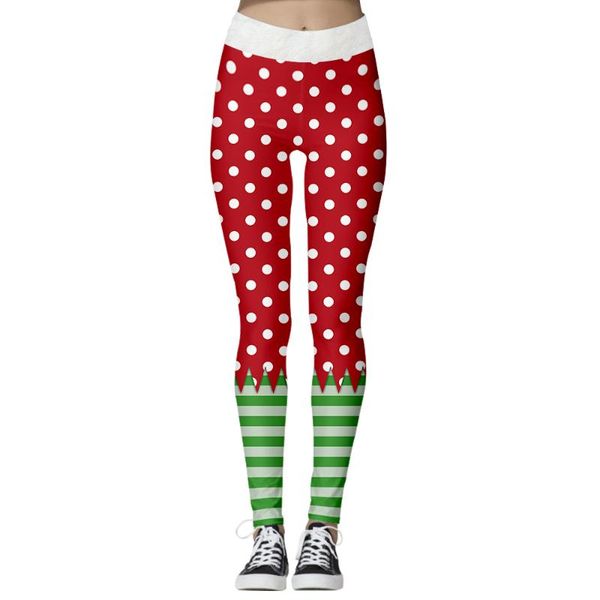 women's leggings red dot xmas high waist skinny striped print women sports legging fitness jogger seamless push up pants clothes, Black
women's leggings red dot xmas high waist skinny striped print women sports legging fitness jogger seamless push up pants clothes, Black