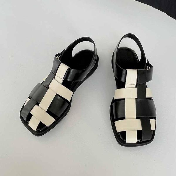 roman woven plaid flat sandals slimming casual shoes covered toe women's breathable men's, Black
roman woven plaid flat sandals slimming casual shoes covered toe women's breathable men's, Black