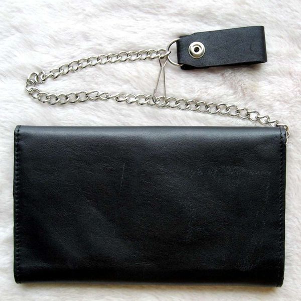 the wallet men's long magnetic chain bag three fold leather wallet large capacity, Black
the wallet men's long magnetic chain bag three fold leather wallet large capacity, Black