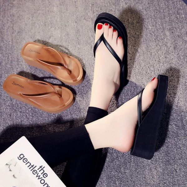 slippers black brown platform beach shoes thick-soled women's summer slides casual wedge seaside non-slip high-heeled flip flops behi
slippers black brown platform beach shoes thick-soled women's summer slides casual wedge seaside non-slip high-heeled flip flops behi
