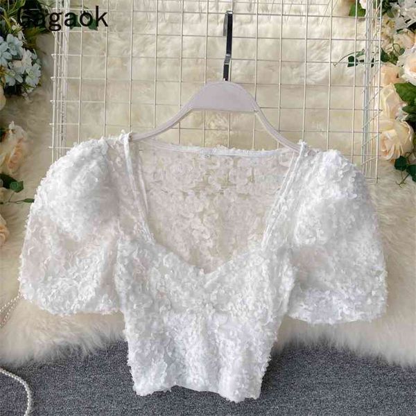 womens blouses summer v-neck puff sleeve solid vintage see through navel shirts slim korean chic wild blouse 210531, White
womens blouses summer v-neck puff sleeve solid vintage see through navel shirts slim korean chic wild blouse 210531, White