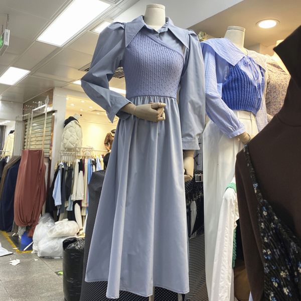 fancy korean female spring fashion strain sleeve long casual dress femme robe, Black;gray
fancy korean female spring fashion strain sleeve long casual dress femme robe, Black;gray