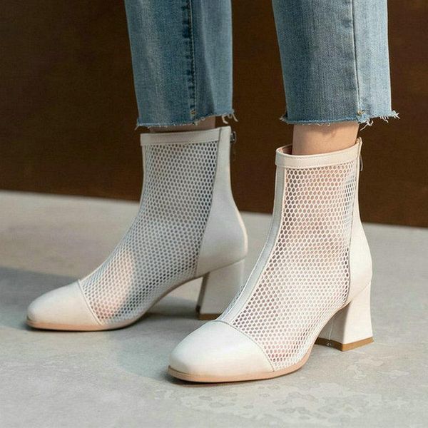 summer women ankle boots fashion square toe thick heel ladies short back zipper mesh women's shoes pu leather 2021, Black
summer women ankle boots fashion square toe thick heel ladies short back zipper mesh women's shoes pu leather 2021, Black