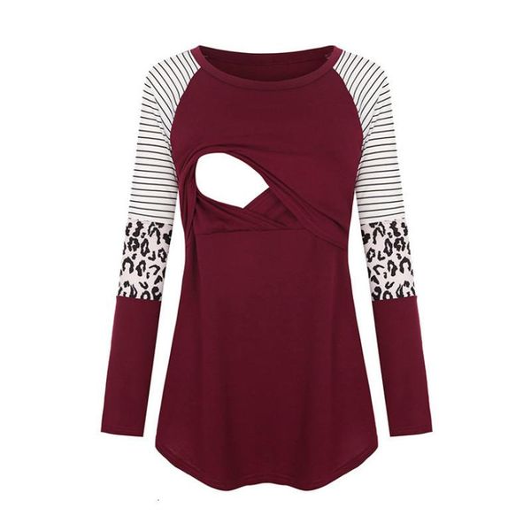 maternity & tees fashion women's leopard print printing round neck stripe serve long sleeve t shirt breastfeeding clothes nursing top, White
maternity & tees fashion women's leopard print printing round neck stripe serve long sleeve t shirt breastfeeding clothes nursing top, White