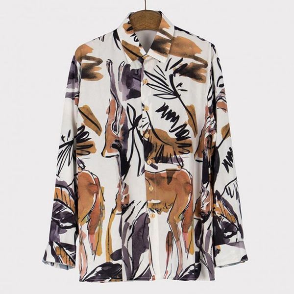 men's casual shirts men summer shirt printed loose long sleeve lapel plus size hawaiian for dating fashion beach clothing, White;black
men's casual shirts men summer shirt printed loose long sleeve lapel plus size hawaiian for dating fashion beach clothing, White;black