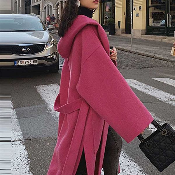 winter women solid loose hooded woolen coats female elegant sashe pocket warm outerwears ladys oversize streetwear 211019, Black
winter women solid loose hooded woolen coats female elegant sashe pocket warm outerwears ladys oversize streetwear 211019, Black