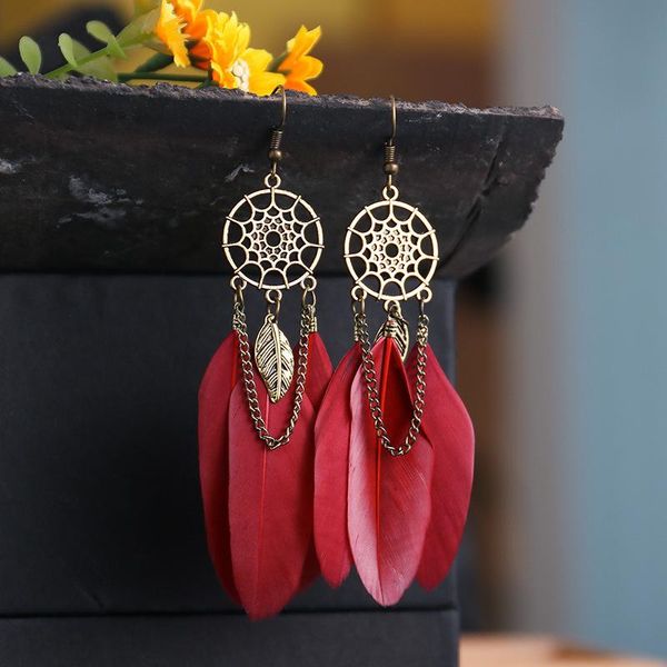 stud europe and america creative dream catcher feather earrings bohemian female tassel, Golden;silver
stud europe and america creative dream catcher feather earrings bohemian female tassel, Golden;silver