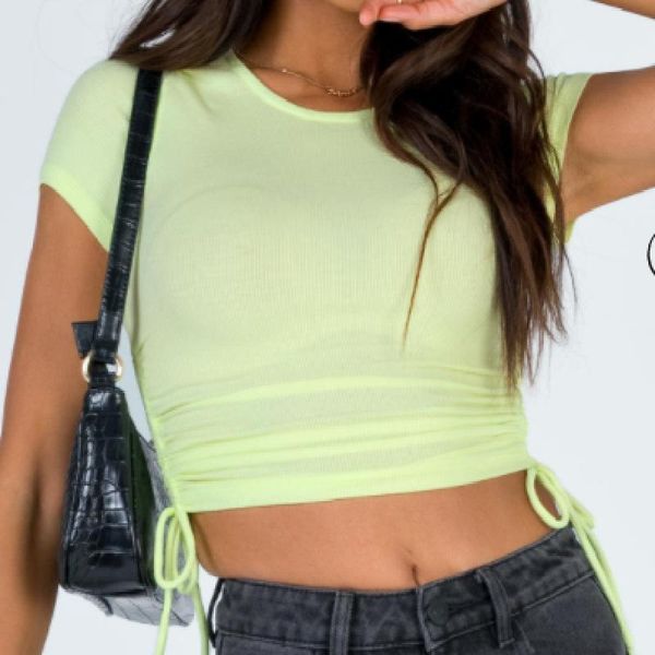 women's t-shirt women basic ruched crop t-shirts short sleeve crew neck side drawstring female ladies clothes summer, White
women's t-shirt women basic ruched crop t-shirts short sleeve crew neck side drawstring female ladies clothes summer, White