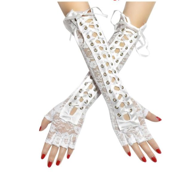 five fingers gloves european and american lace binding long appeal temptation ribbon rivet half finger etiquette ball nightclub, Blue;gray
five fingers gloves european and american lace binding long appeal temptation ribbon rivet half finger etiquette ball nightclub, Blue;gray
