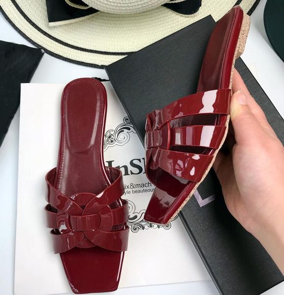 patent leather slippers women flat slides open toe genuine ladies 2021 summer chic design shoes, Black
patent leather slippers women flat slides open toe genuine ladies 2021 summer chic design shoes, Black