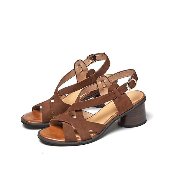 sandals women retro genuine leather solid buckle strap summer shoes fashion round high heels for plus size 41/42, Black
sandals women retro genuine leather solid buckle strap summer shoes fashion round high heels for plus size 41/42, Black