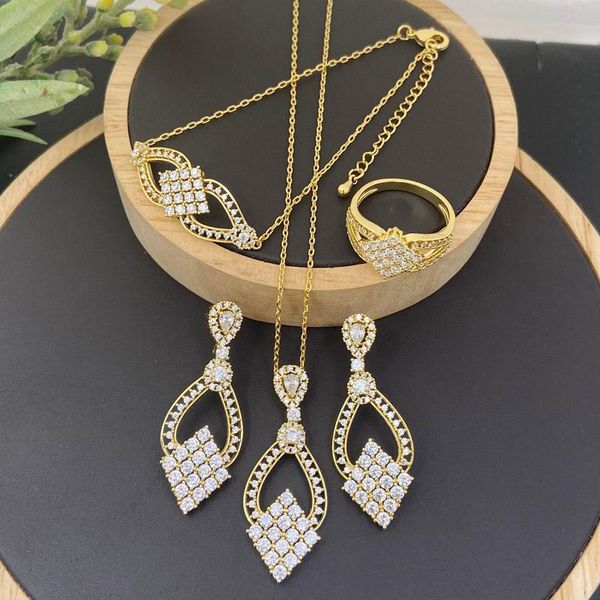 earrings & necklace lanyika fashion jewelry set simpleness geometry micro pave with earring, bracelet and ring for woman wedding party gift, Silver
earrings & necklace lanyika fashion jewelry set simpleness geometry micro pave with earring, bracelet and ring for woman wedding party gift, Silver