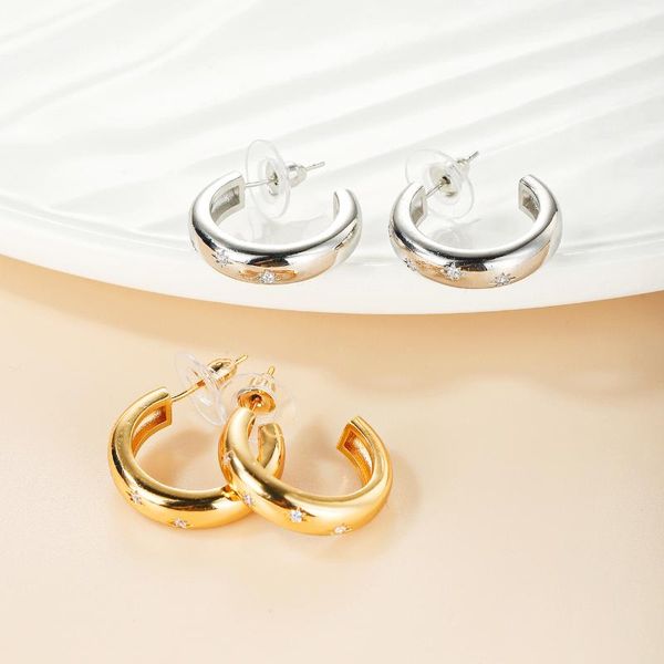hoop & huggie trendy gold silver color earrings for women girls simple rhinestone round women's ear clips jewelry accessories, Golden;silver
hoop & huggie trendy gold silver color earrings for women girls simple rhinestone round women's ear clips jewelry accessories, Golden;silver