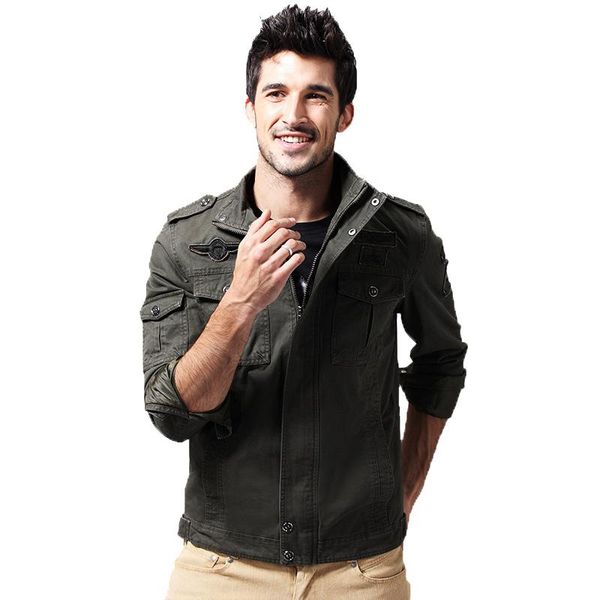 men's jackets fashion spring autumn mens cotton stand collar military bomber jacket for men coat male casaco jaqueta masculina clothes, Black;brown
men's jackets fashion spring autumn mens cotton stand collar military bomber jacket for men coat male casaco jaqueta masculina clothes, Black;brown