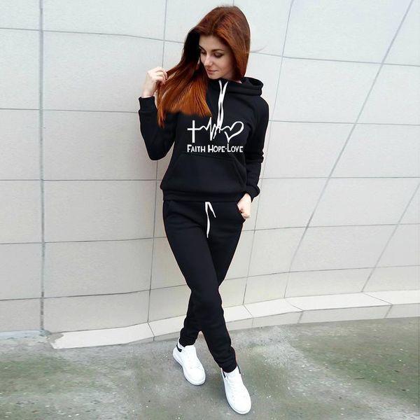 women's hoodies & sweatshirts tracksuit women autumn winter set jogging running sportswear fashion casual sweatshirt+sweatpant 2 pieces, Black
women's hoodies & sweatshirts tracksuit women autumn winter set jogging running sportswear fashion casual sweatshirt+sweatpant 2 pieces, Black