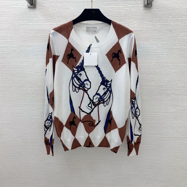 2021 autumn milan runway sweaters o neck long sleeve women's sweater high end jacquard pullover designer clothing 0816-9, White;black
2021 autumn milan runway sweaters o neck long sleeve women's sweater high end jacquard pullover designer clothing 0816-9, White;black