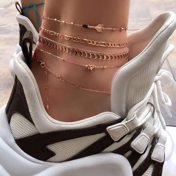 anklets punk gold arrow moon elephant multilayer anklet set for women girl metal tassel bracelet foot jewelry 8634, Red;blue
anklets punk gold arrow moon elephant multilayer anklet set for women girl metal tassel bracelet foot jewelry 8634, Red;blue