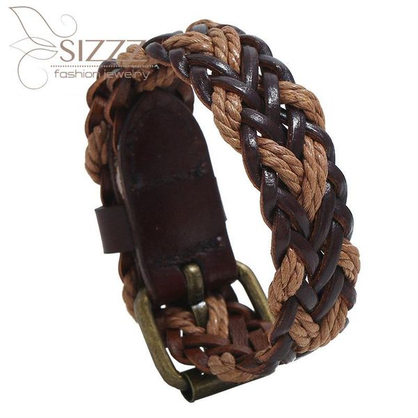 charm bracelets sizzz 2021 retro woven leather simple personality street shooting men's bracelet&bangles, Golden;silver
charm bracelets sizzz 2021 retro woven leather simple personality street shooting men's bracelet&bangles, Golden;silver