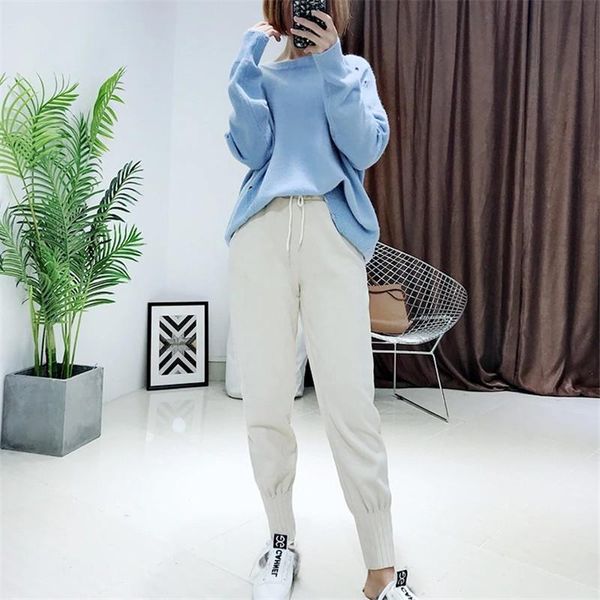 women's pants & capris 2021 autumn winter casual suede carrot, Black;white
women's pants & capris 2021 autumn winter casual suede carrot, Black;white