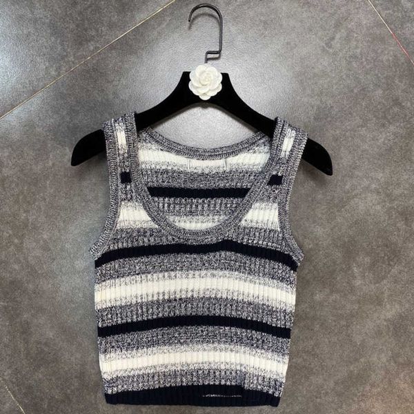 fabpop summer design sleeveless o neck grey striped slim knitted tank women gb514 210709, White
fabpop summer design sleeveless o neck grey striped slim knitted tank women gb514 210709, White